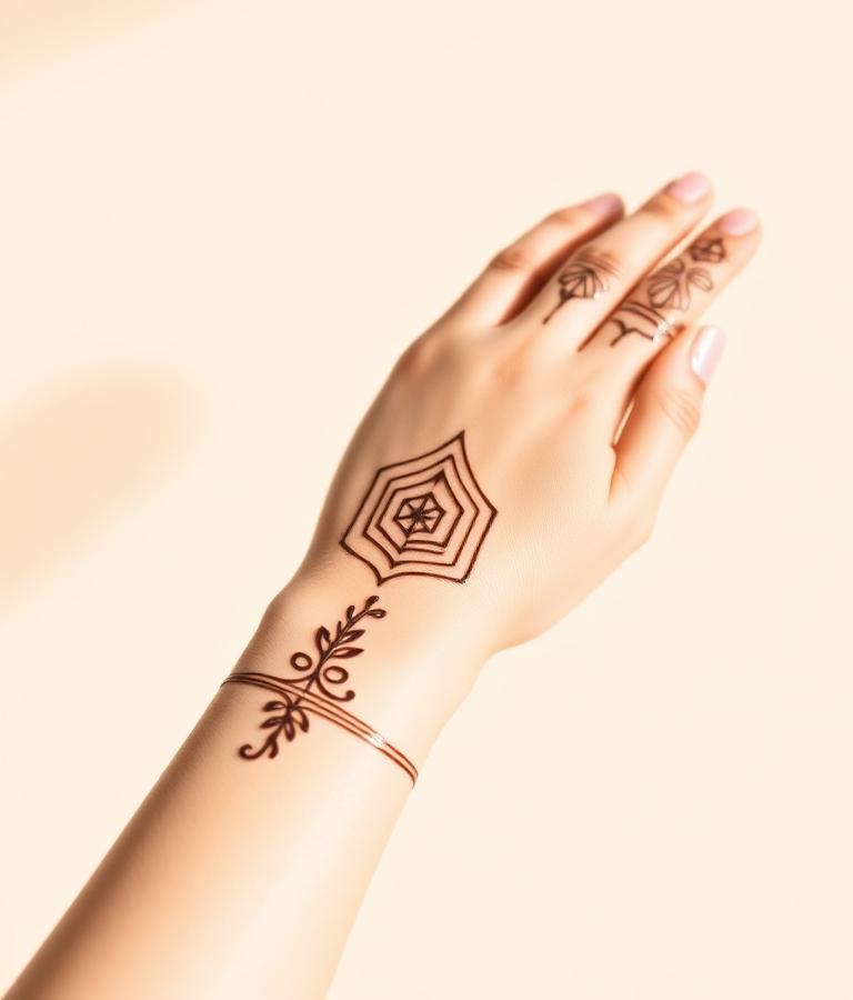 Creative experimental henna linework design by Hitankshi Dalai